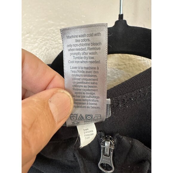 Champion Womens Black Jacket Large‎ zip up hooded pockets cotton lightweight - Picture 4 of 6